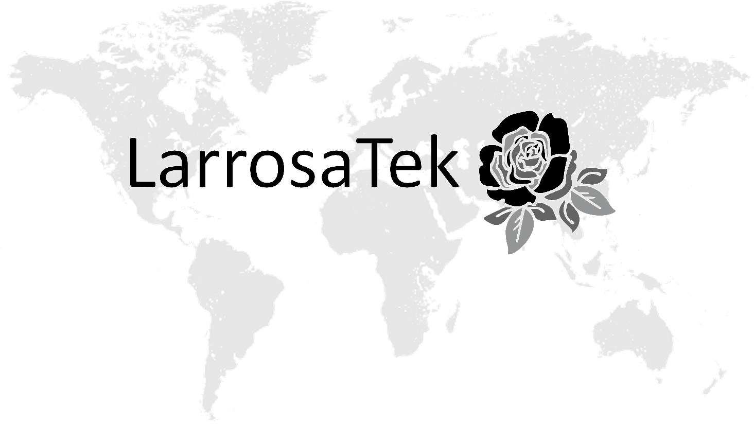 LarrosaTek company logo featuring a stylized world globe with interconnected network lines, representing global IT connectivity and enterprise architecture solutions